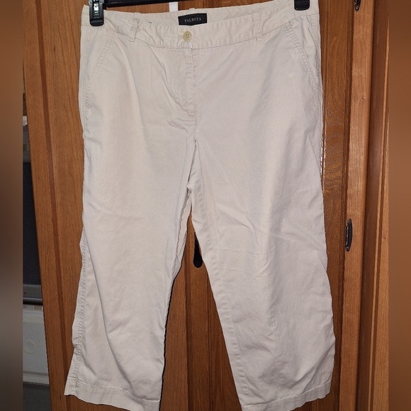 A pair of Talbots white cotton womens  pants, size 12. EUC. - Picture 2 of 6